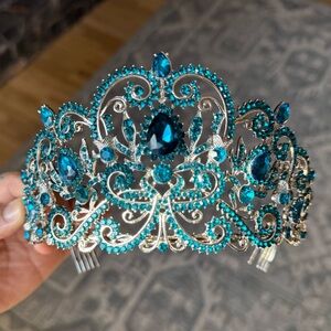Elegant Silver and Blue Tiara